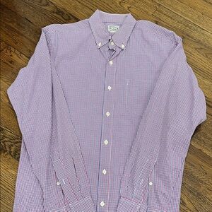 J. Crew Men's Red and Blue Gingham Shirt